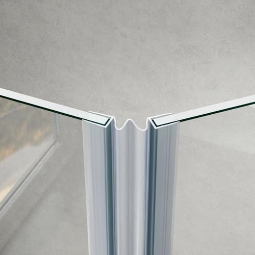 WITEN&NOCK 200cm Duschdichtungen Ersatzdichtung entfaltbar für Glas zu Glas Verbindung Duschtür Dichtung Gerade Glasstärke 8-10 mm