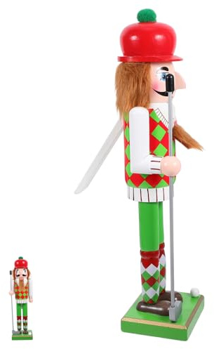 Amosfun Casse-Noisette Bois Décoratif Figure de Jouet de Noël Ornement Intérieur pour Fête de Noël