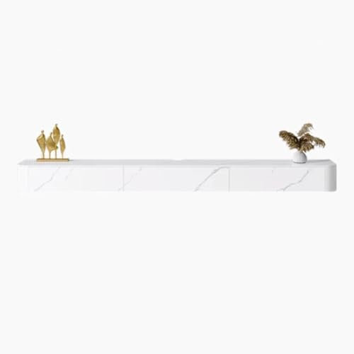 TV Schrank Hängend Schwebendes TV-Regal aus Rock-Panel, wandmontierte TV-Konsole, schwebendes Unterhaltungsregal, schwebendes Regal for unter dem Fernseher, moderner schwebender TV-Ständer mit Staurau