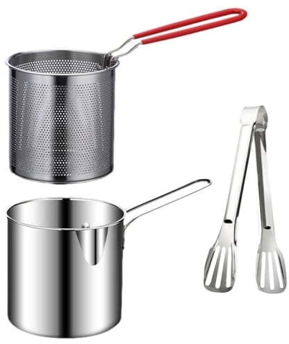 -Fritteuse - kleine Fritteuse mit Netzfilterclip | Marmit zum Braten von Hühnerschenkel, getrockneten Fisch, Pommes, Hühnchenkoteletts usw.