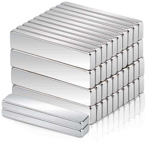 42Pcs Strong Fridge Magnets, 20x4x2mm Neodymium Bar Magnets Heavy Duty, Small Rectangle Magnets Rare Earth Magnets, Muti-Use Whiteboard Magnets for Crafts, Fridge, Refrigerator, DIY, Office Magnets