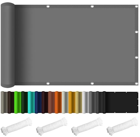 Filet d'ombrage (Multi Couleur et Taille) 240 x 260 cm Protection Solaire avec Cordons Voile Dombrage Carrée avec Le Kit de Fixation pour Terrasse Jardin Balcon Camping, Gris Clair