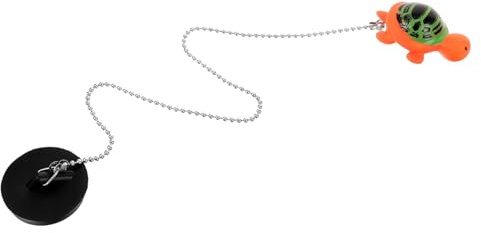 NUOBESTY Tappo Scarico in Gomma Con Catena Forma Di Tartaruga Stopper Per Vasca Da Bagno Lavandino e Scarico Bagno Resistente e Riutilizzabile