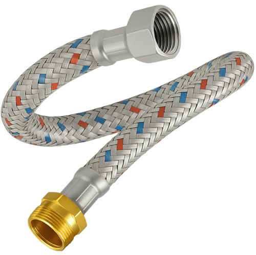 Tubo Corazzato 50cm Femmina-Maschio 1/2”x1/2” DN8 DE13 Temperatura max 70°C