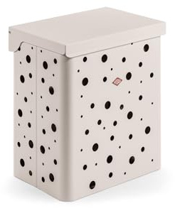 WESCO Wäschebox Duo 1 schmal in der Farbe sand matt aus pulverbeschichtetem Stahlblech gelocht, 2x 32 Liter Kunststoffeinsätze in weiß, für Schrankausstattung geeignet, Maße: 49,5 x 34,5 x 55,5 cm