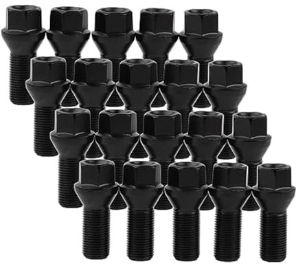 Pernos Rueda,Tornillos Antirrobo Coche Pernos de Rueda de 14 mm x 1,25 for Modelos 320I, 330I, 335I, 528I, F30 F35 F10 F25 X3 E70 X5, Longitud de Rosca de 25 mm, espárragos de orejeta OE 36136781151