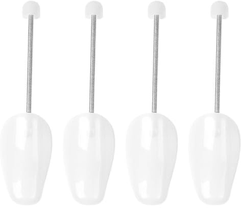 Enwye Lot De 4 Embauchoirs À Chaussures En Plastique Pour Hommes, Support Réglable À Ressort Spiralé, Extenseurs De Chaussures Blancs Pour Hommes