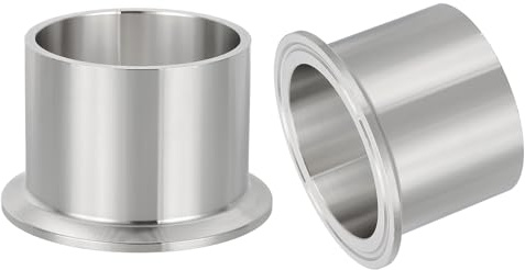 PATIKIL Stainless Steel 304 Sanitary Fitting, 2pcs Long Weld Clamp Ferrule Pipe Fitting 2 1/2(63mm) Tube OD Connector 77.5mm Ferrule Flange OD for Brewery Winery Food Processing
