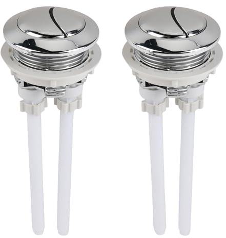 2Pcs Toilet Boutons de Chasse d'eau 38mm, Double Bouton de Chasse d'eau de Remplacement, Réservoirs Toilettes Bouton Poussoir Universels pour Réservoir d'eau de WC