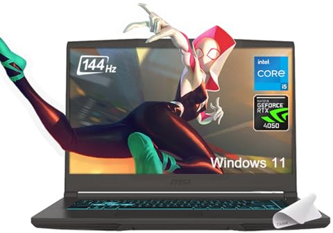 MSI Thin 15 Gaming Laptop, 15.6 FHD Thin Bezel IPS 144Hz, Intel Octa-core i5-13420H (Beats i7-11800H), GeForce RTX 4050, USB-C, Windows 11, w/Mouse Pad(32GB RAM | 2TB PCIe SSD)