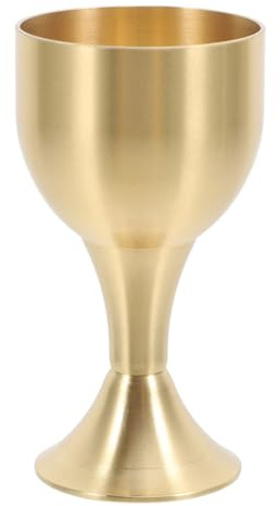 Lurrose Bicchiere in lega di rame per offerte buddhiste Coppa resistente da tavolo Bicchiere antico per uso ritualistico e decorativo Tazza sacra vintage per casa e tempio