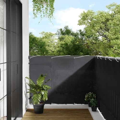 Mokuyary Protección visual para balcón, antracita, 120 x 800 cm, 100 % poliéster Oxford, revestimiento para balcón, cubierta opaca contra el viento para jardín, terraza, exterior