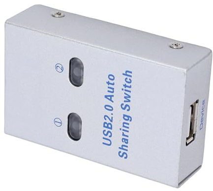 Zunate USB2.0 Skrivardelningsbrytare Effektiv Multimetodkontakt för 2 Datorer och 1 Skrivardrift Kompakt ABS-design