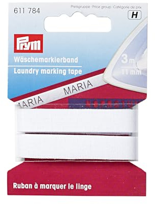 Prym 611784 Wäschemarkierband CO aufbügelbar 11 mm weiß