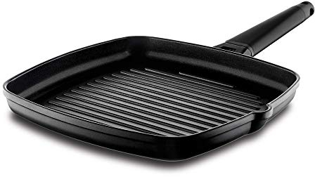 Castey - Padella Grill - 27 cm - Manico nero