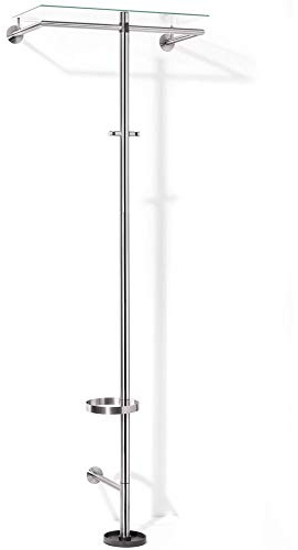 ZACK Edelstahl/Glas Garderobe ABILIO Wandgarderobe Hutablage 50677