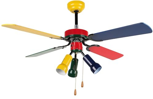 Orbegozo CC 09105 C - Ventilador de techo con luz, 4 palas multicolor, diámetro 105 cm, 60 W y 3 velocidades