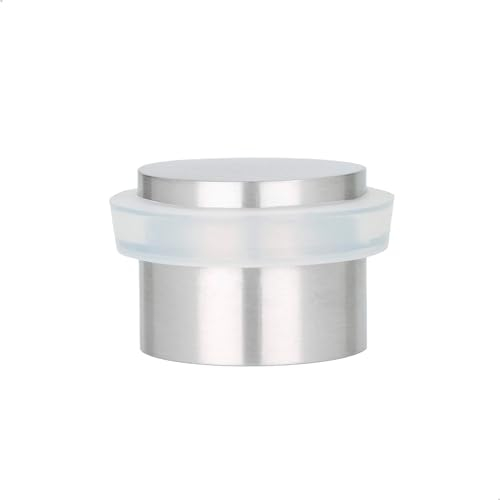 EVI Herrajes | Tope de Puerta Adhesivo | Ø24x20 mm | Goma Blanca de Silicona Natural | Acero Inoxidable Acabado Mate | Gran Adhesión | 100% Funcional | Mod. I-163-B