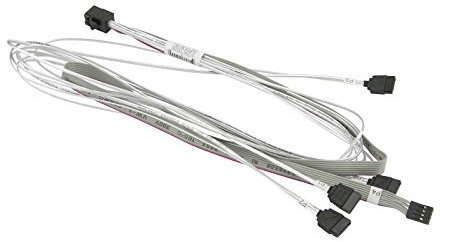 Supermicro MiniSAS HD / 4 SATA 0.75m Gris Blanc Adaptateur pour Câble MiniSAS, SATA, Male Connector/Male Connector, 0.75m, Gris, Blanc