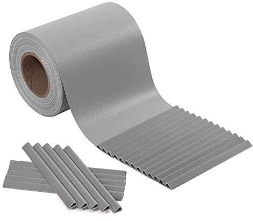 SONGMICS Brise-vue en PVC, Pare-vent, Clôture, rouleau de 0.19 x 40 m, opaque, décoration pour balcon et jardin, protection solaire, résistant aux UV, 25 accessoires de fixation, Gris clair GPJ040Q