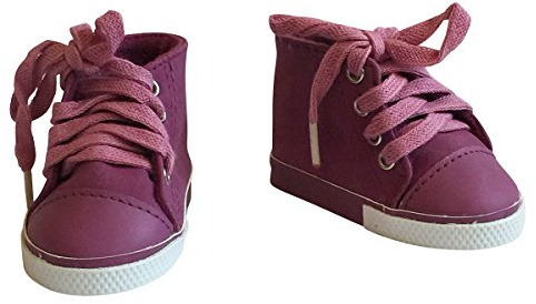 The New York Doll Collection Scarpe da Ginnastica in Pelle Scamosciata VIOLA Malva si adatta 18 pollici / 46 cm per Moda Ragazza Bambole