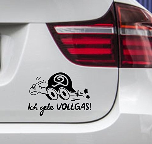 wDesigns Autoaufkleber Schildkröte Ich gebe VOLLGAS! Tuning Aufkleber Sticker Sprüche
