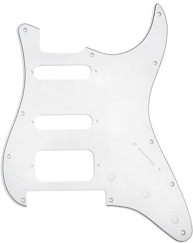 Musiclily Pro 11 Löcher Round Corner HSS Strat Pickguard Gitarren-Schlagbrett für USA/Mexican Stratocaster Open Pickup mit Floyd Bridge Cut,3 lagig Pergament