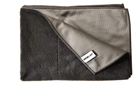 Kochblume Geschirrtuch 60x40cm | Microfasertuch | Extra saugfähige Fasern und Polierseite | Waschbar bis 40°C | Farbe: anthrazit/grau