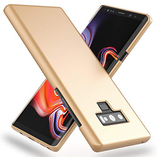 NALIA Coque Rigide Ultra Fine pour Samsung Galaxy Note 9 - Anti-Traces & 0.5mm Mince - PUREFIT (Mate & Légère) - Marque Allemande, Couleur:Or