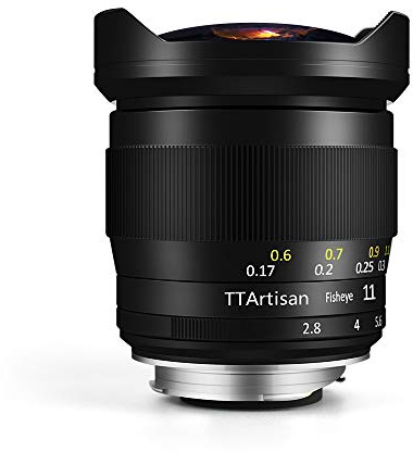 TTArtisan Lente de cámara F2.8 de 11 mm, ojo de pez de fama completa, compatible con cámaras Canon R Mount como EOSR EOSRP, color negro