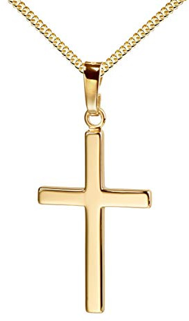 JEVELION Kreuz-Anhänger mit Kette für Damen, Herren und Kinder als Ketten-Anhänger mit Kette in Hochglanz mit Schmuck-Etui