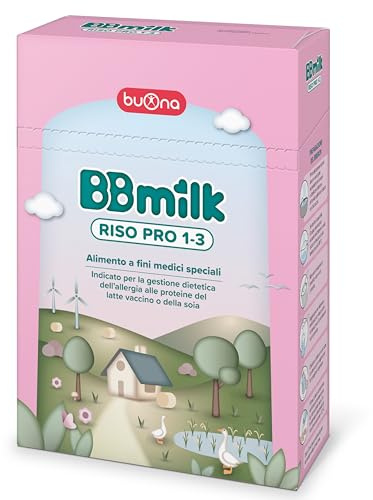 Buona BB Milk RISO PRO 1-3 Anni 400g, Alimento alternativo al Latte in Polvere per Bambini con Disturbi alle Proteine del Latte Vaccino o della Soia, con DHA, Calcio e Nucleotidi