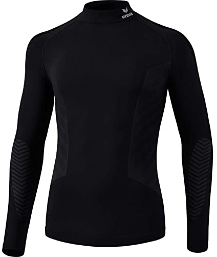 Erima unisex - barn Athletic Långärmad tröja med polokrage funktionsunderkläder (2252110), svart, XS