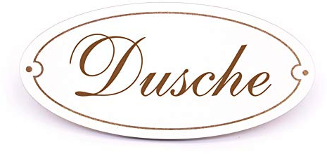 Schild Türschild Oval - Dusche - selbstklebend Hinweisschild Dekoschild 15x7cm