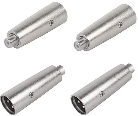RCA To XLR Adapter 4 PCS XLR Male To RCA Female Adapter RCA Female To XLR Male 3 Pin Converter Connector Gender Changer Audio Coupler Connector