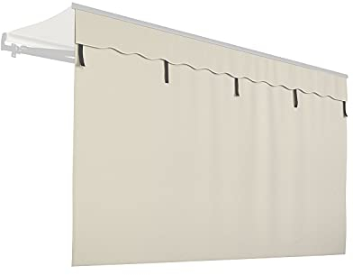 empasa Markisen Volant Markisenstoff Markisen-Zubehör Sonnenschutz Sichtschutz für unsere Gelenkarmmarkisen 'Start' und 'Start Plus', Farbe:Elfenbein, Größe:250 cm