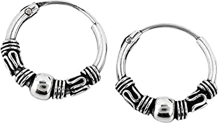 Ohrschmuck Manja 11 mm Nasenring Creolen Kugel klein 925 Sterling-Silber