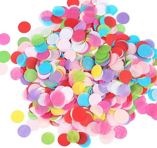 Confeti Multicolor 2.5cm - 5000 Círculos de Papel Para Mesa, 60g de Forma Redonda Para Bodas, San Valentín, Cumpleaños, Fiestas y Globos
