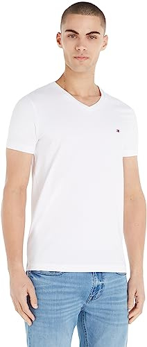Tommy Hilfiger Core Stretch Slim V-Neck tee Mw0mw27540 Camisetas de Manga Corta Hombre (Pack de 1)
