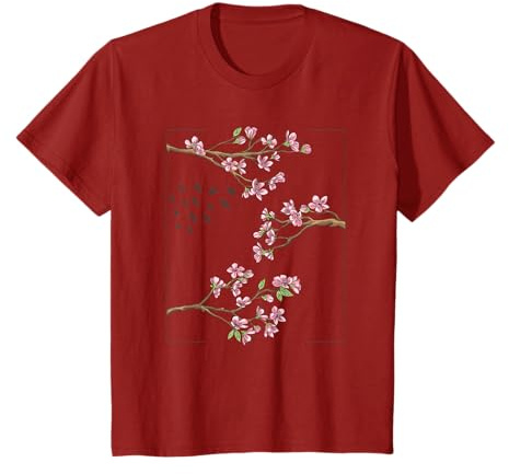 Estetico Stile Giapponese Cherry Blossom Albero Sakura Giappone Maglietta