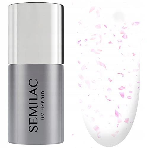 Semilac Überlack UV Hybrid Nagellack Top Coat T22 Top Flower Flakes 7 ml