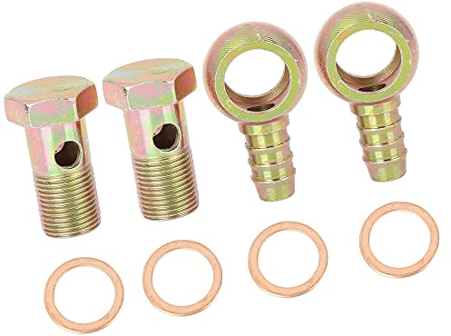 A ABSOPRO Véhicule 18mm Banjo Tuyau Barbillon Boulon Raccords pour Voiture Métal (Ensemble de 2)