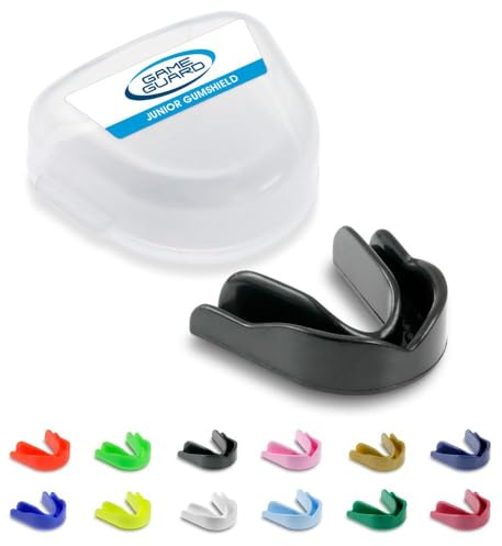 GAME GUARD 10-Pack Sports Mouthguards – Easy Fit Boil & Bite Gum Shields for Kids/Junior (Age 8+) – Mouth Guards for Rugby, Hockey, GAA – Ideal for Schools and Clubs (Black)