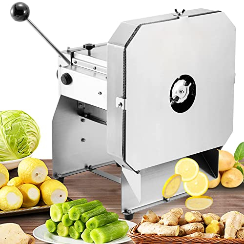 DISHENGZHEN Electric Potato Slicer Commercial Onion Slicing Machine Cabbage Shredder Vegetable Fruit Cutter 0-0.4’’ Stainless Steel
