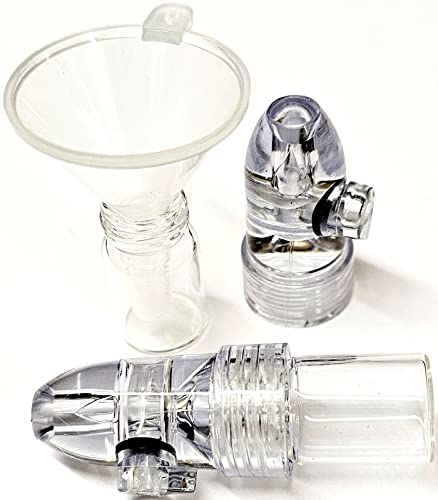 HEADNMORE® Dosatore Snuff Bullet Sniff Bottle – 2 pezzi + imbuto – porzionatore Sniffer dosatore dosatore HM4 (trasparente)