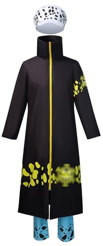 Alleyon Anime Cosplay Mantel Robe Law Kostüm Umhang mit Hat für Erwachsene XXL