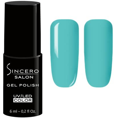 Sincero Salon - Premium UV Nagellack Mint Icing - Gel Nagellack - Farbgel für Gelnägel - Auftrag von 1 oder 2 Schichten Gel Nägeln - Stark Pigmentiert UV Gel Nagellack - Gel Polish
