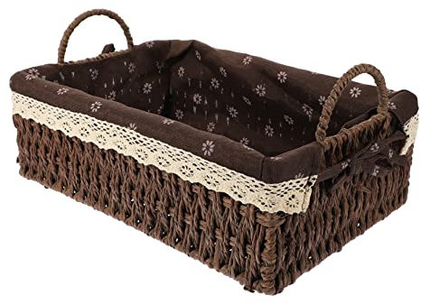 Cabilock Wickelkorb Aus Rattan Für Aufbewahrung Von Spielzeug Und Alltagsgegenständen Großer Geflochtener Organizer Im Ländlichen Stil Für Wohnzimmer Kinderzimmer Und Badezimmer