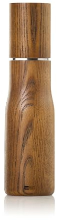 AdHoc MP848 manuelle Salzmühle oder Pfeffermühle LEVO 21 cm | langlebiges Keramik Mahlwerk & edler Holzkorpus | Mahlergebnis fein bis grob | simple Bedienung & elegantes, modernes Design (Nussbraun)
