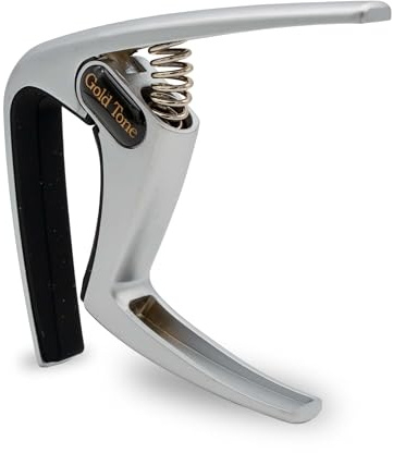 Gold Tone Swift Capo for Banjo, Ukulele, Mandolin, Tenor Guitar - Radiused or Flat (Silver)